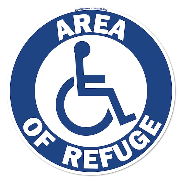 Area Of Refuge 16in Non-Slip Floor Marker, 12PK, 16 in L, 16 in H, FD-2-C-16-12PK-99969